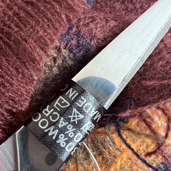 W Fashion Accessories Brown Rust White Wool Blend Plaid Throw Shawl Wrap New - Picture 14 of 15